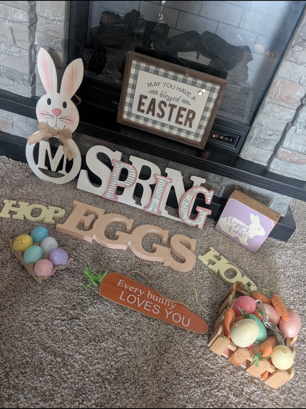 Spring Easter Bundle Wooden Sign Set - Pastel Decor